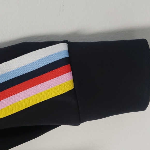 Express cropped track jacket with rainbow sleeves size small - Picture 7 of 15